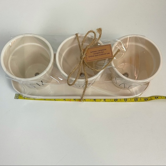 Rae Dunn Basil Oregano Sage Flower Pot Set - Picture 8 of 10